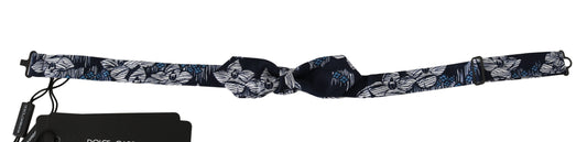 Navy Blue Floral Slim Adjustable Neck Papillon Men Bow Tie