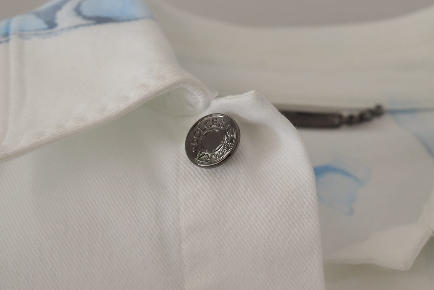 White Cotton Logo Embroidery Denim Jacket