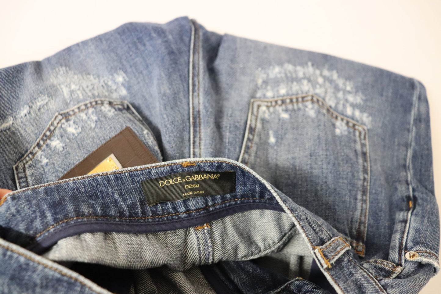 Blue Washed High Waist Loose Fit Pants