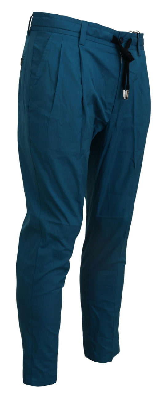 Blue Cotton Chinos Trousers Pants