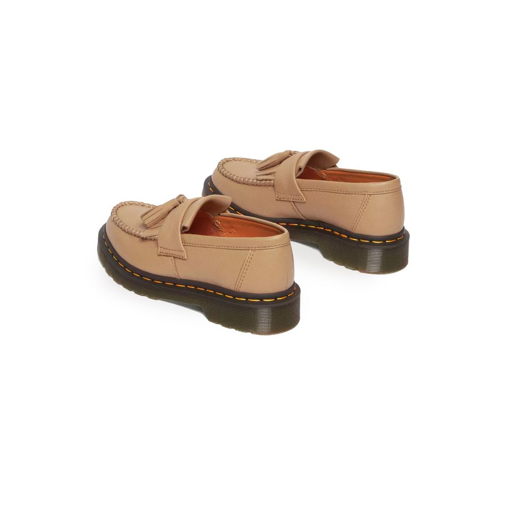 Beige Leather Platform Pumps