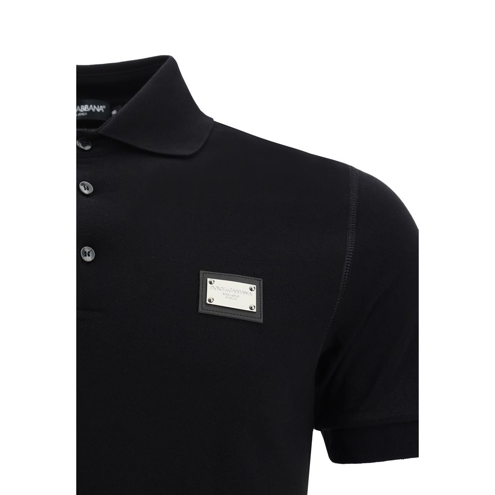 Black Cotton Polo Shirt