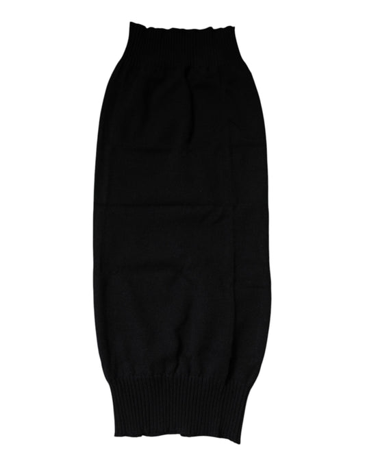 Black Cashmere Knitted Neck Warmer Foulard Scarf