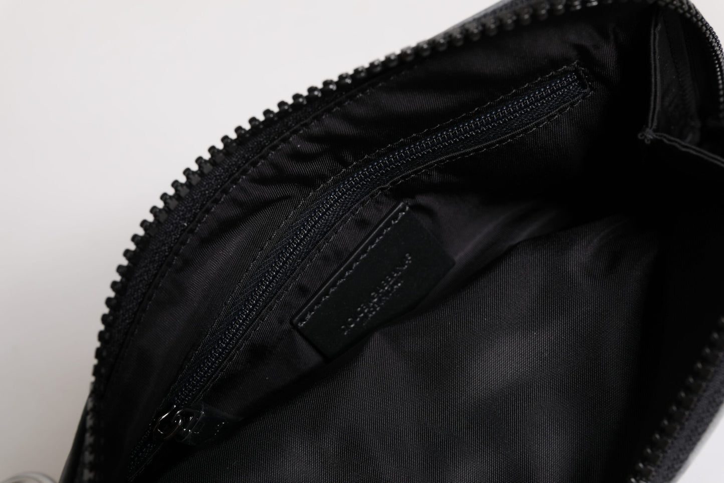 Black Gray Camouflage Logo Plaque Keyring Pouch Bag