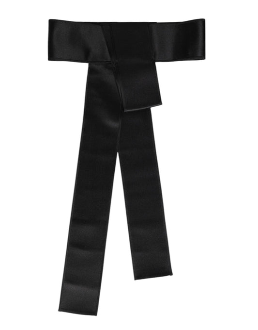 Black Satin Wide Waist Belt