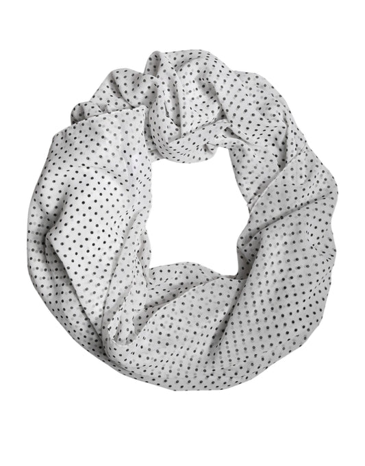White Polka Dots Polyester Wrap Shawl Scarf