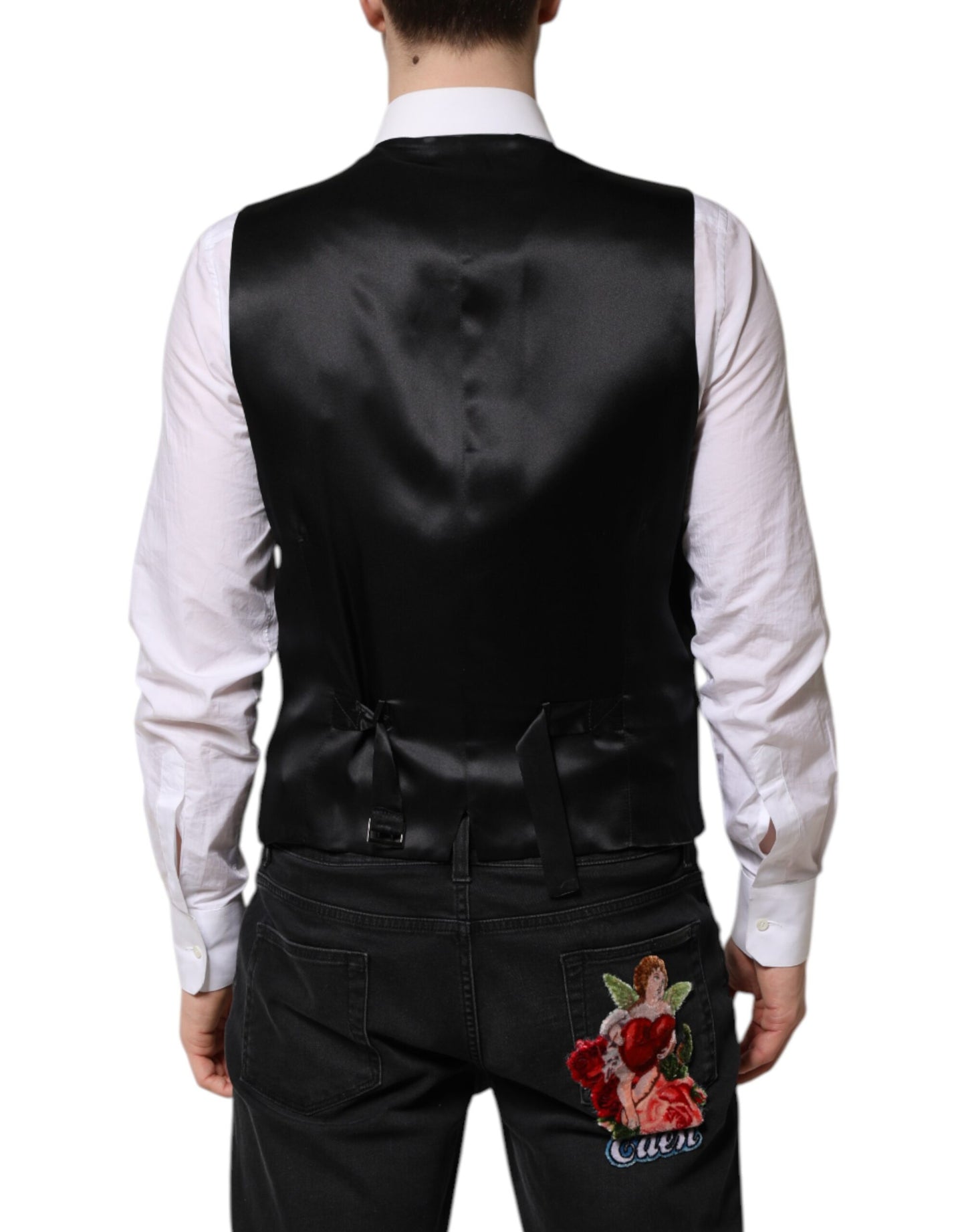 Black Wool Dress Formal Men Waistcoat Vest