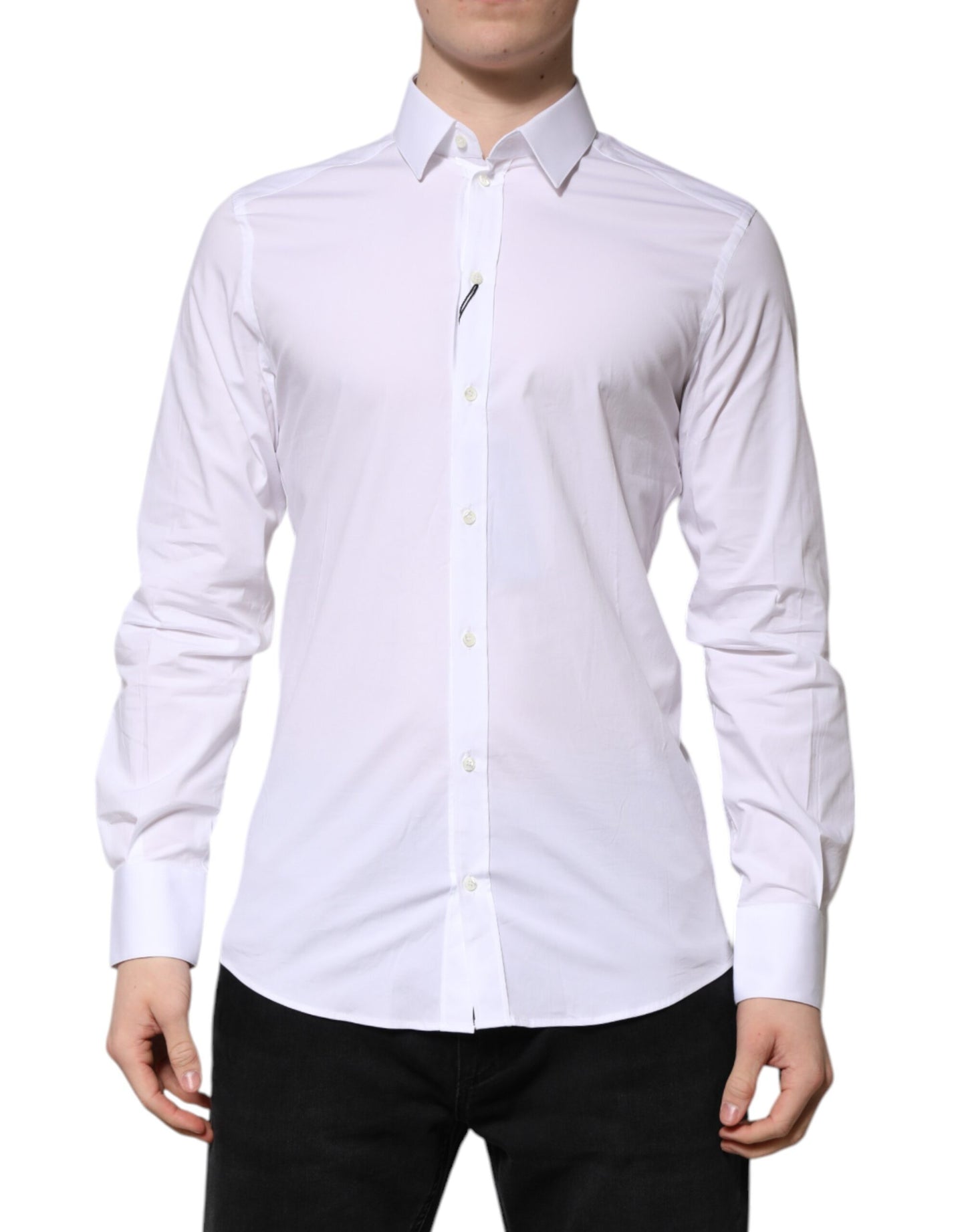 White Cotton GOLD Long Sleeves Formal Shirt