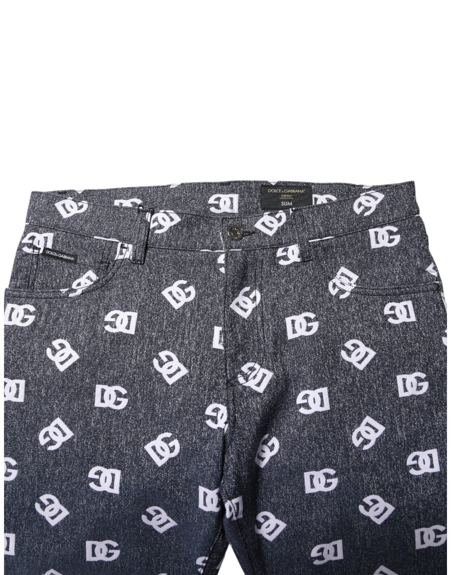 Dark Gray Logo Cotton Skinny Slim Denim Jeans