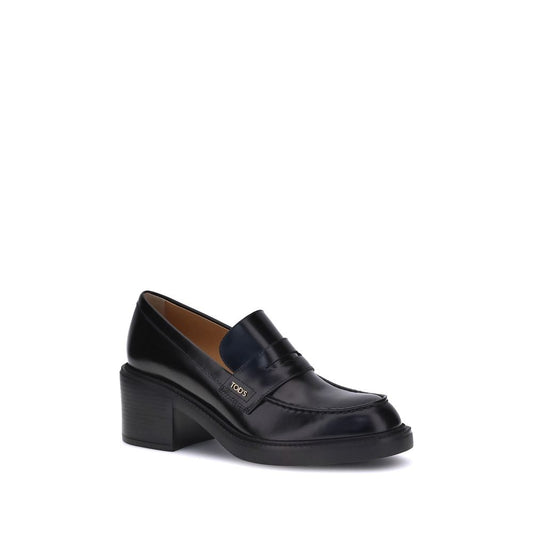 Black Calf Leather Bos Taurus Platform Loafers