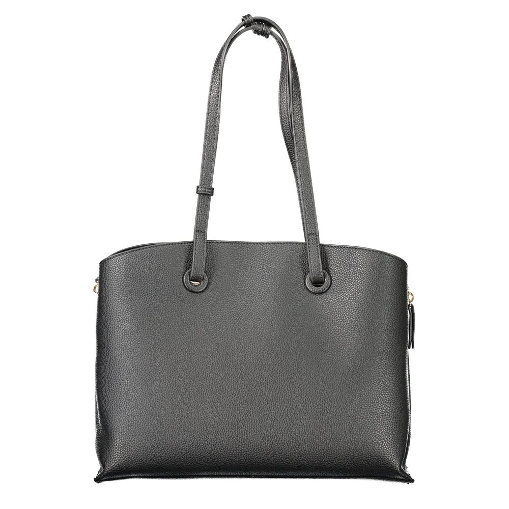 Black Polyethylene Women Handbag