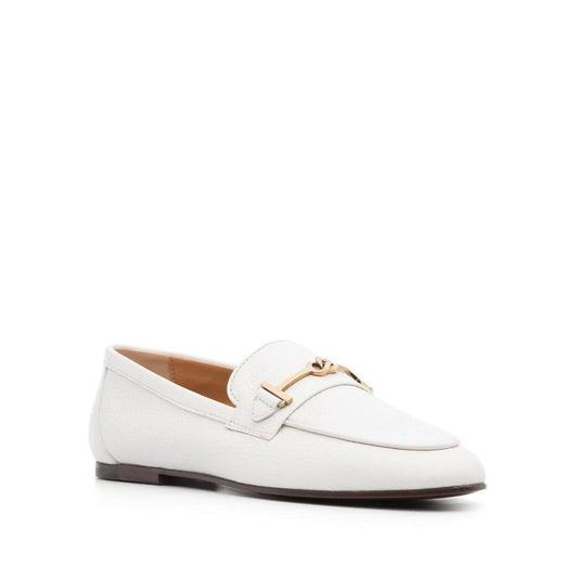 White Calfskin Slip-On Loafers
