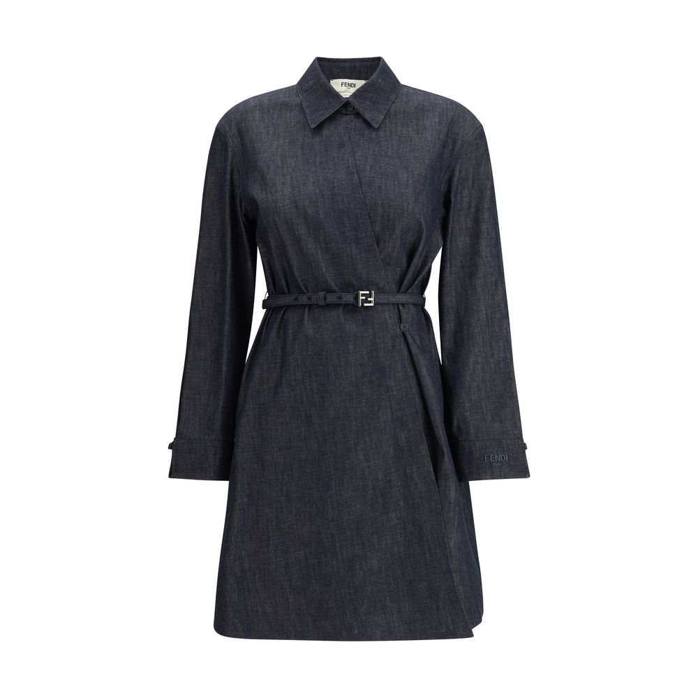 Blue Cotton Casual Dress