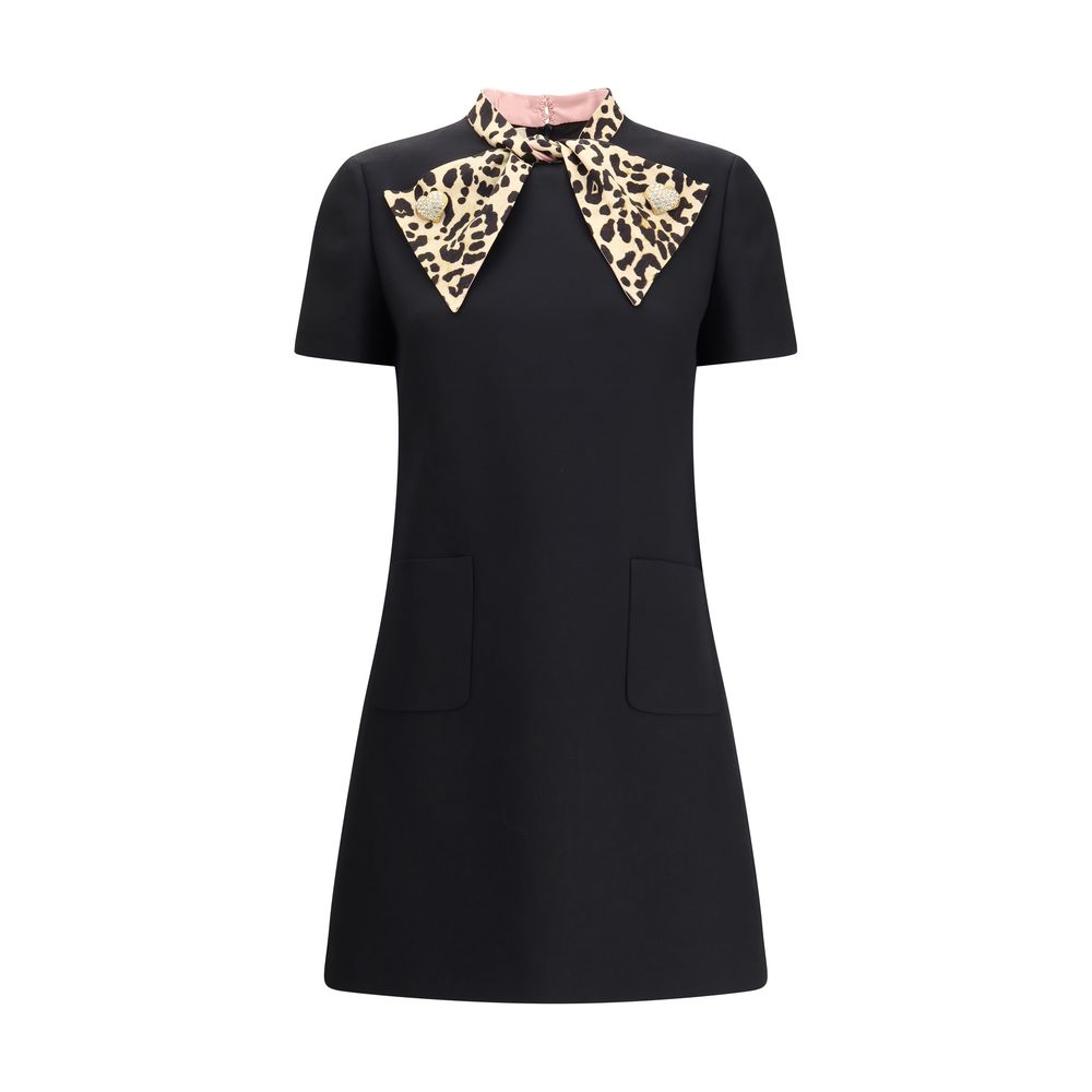 Black Fleece Wool Casual Dress