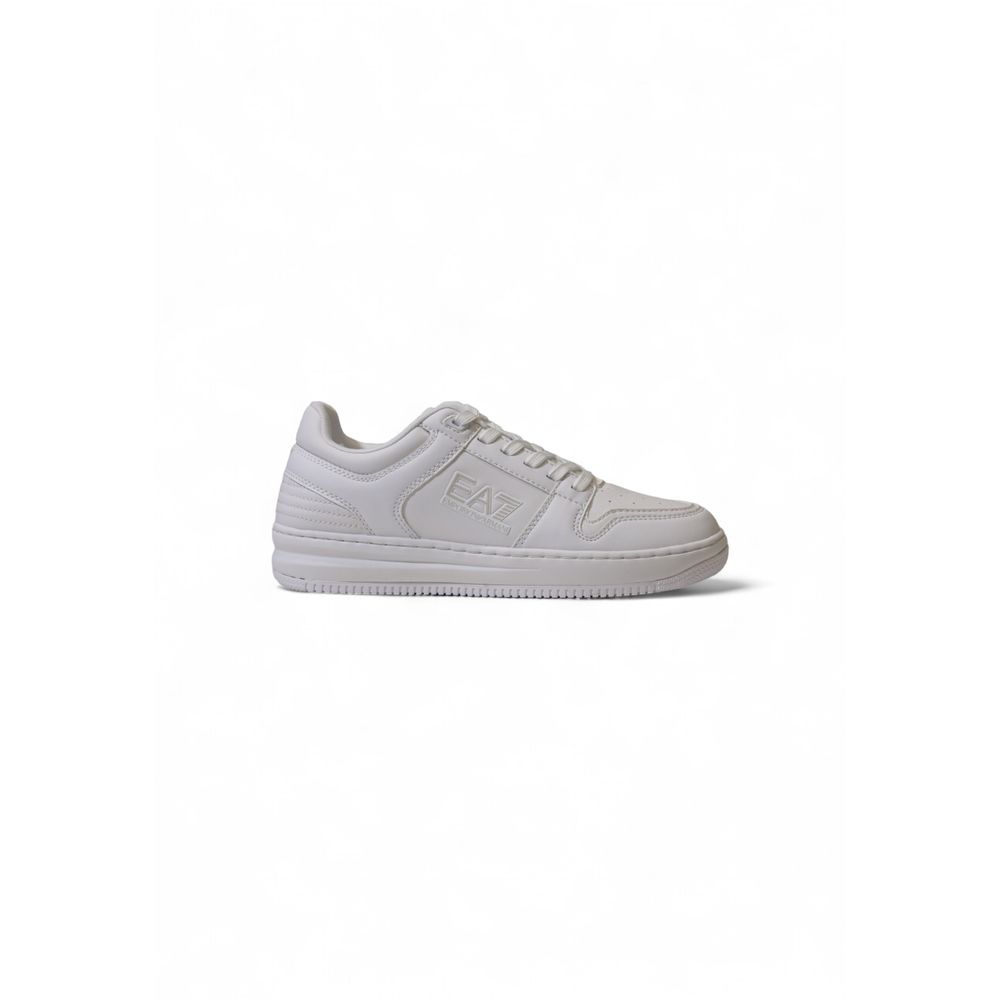 White Polyester Athletic Sneakers