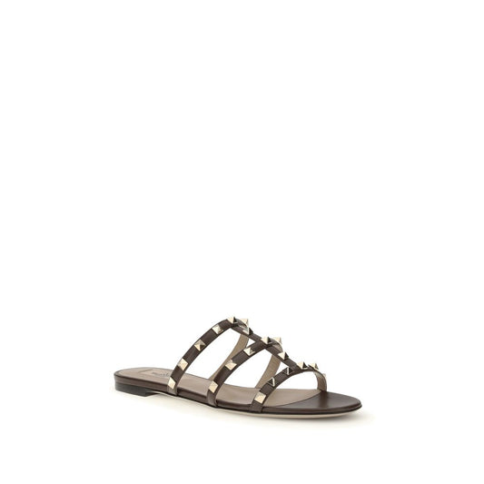 Brown Calf Leather Bos Taurus Flat Sandals