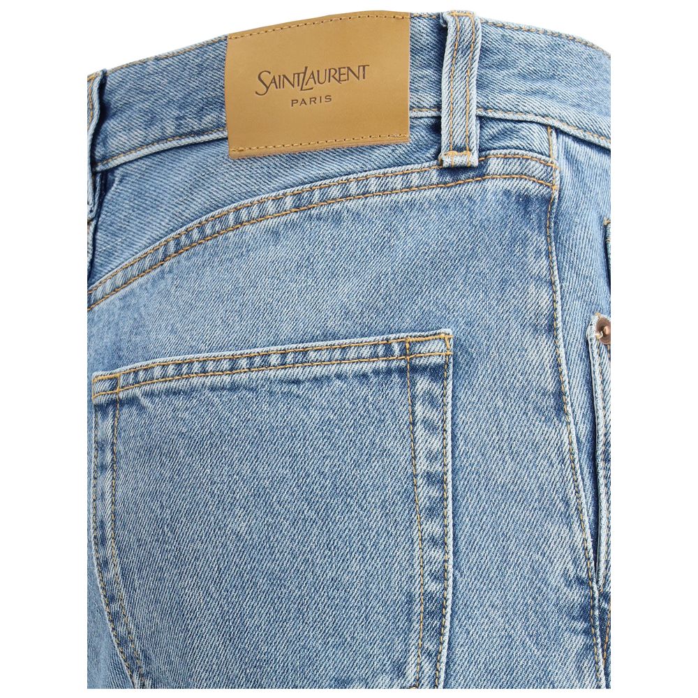 Light Blue Cotton Slim Fit Jeans