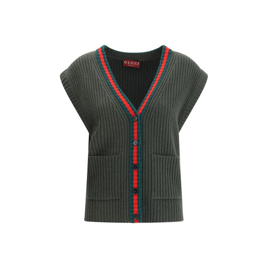 Green Wool Sleeveles Sweater