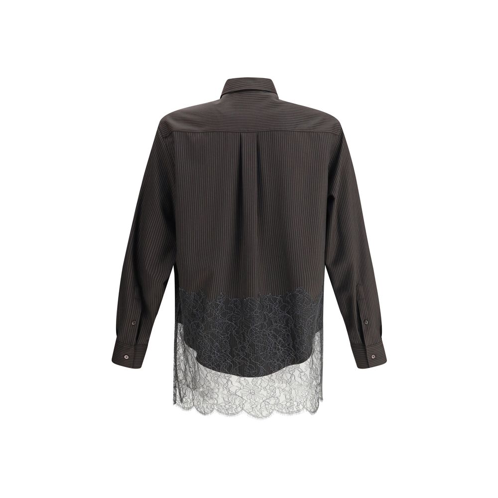 Brown Fleece Wool Pattern Shirt