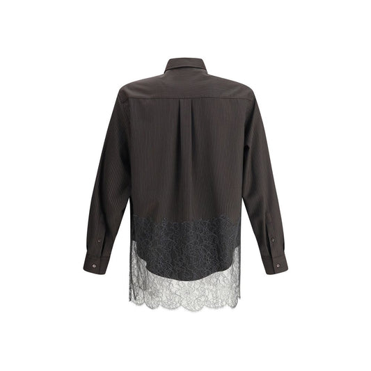 Brown Fleece Wool Pattern Shirt