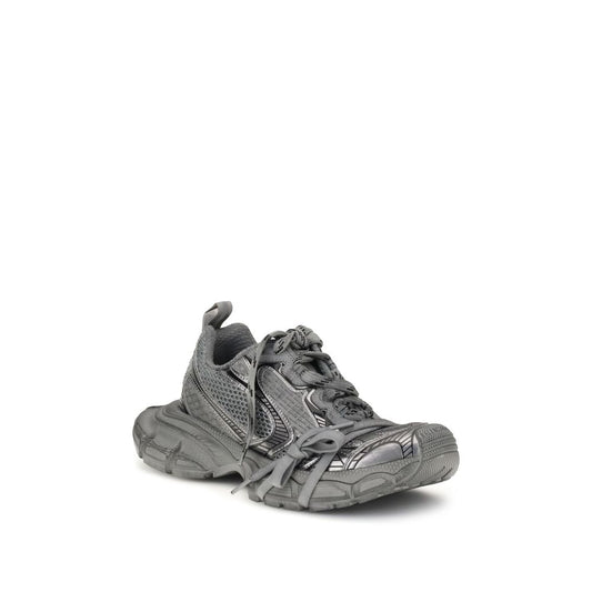 Gray Polyurethane Chunky Sneakers