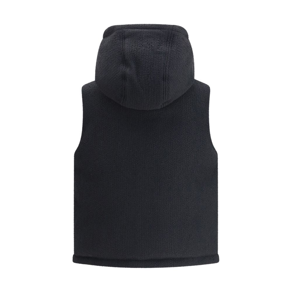 Black Wool Sleveless Jacket