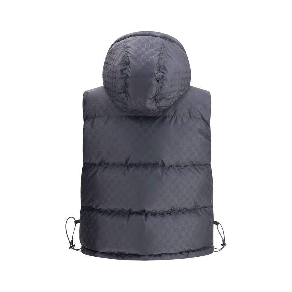 Black Wool Sleveless Jacket