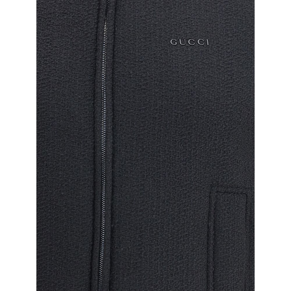 Black Wool Sleveless Jacket