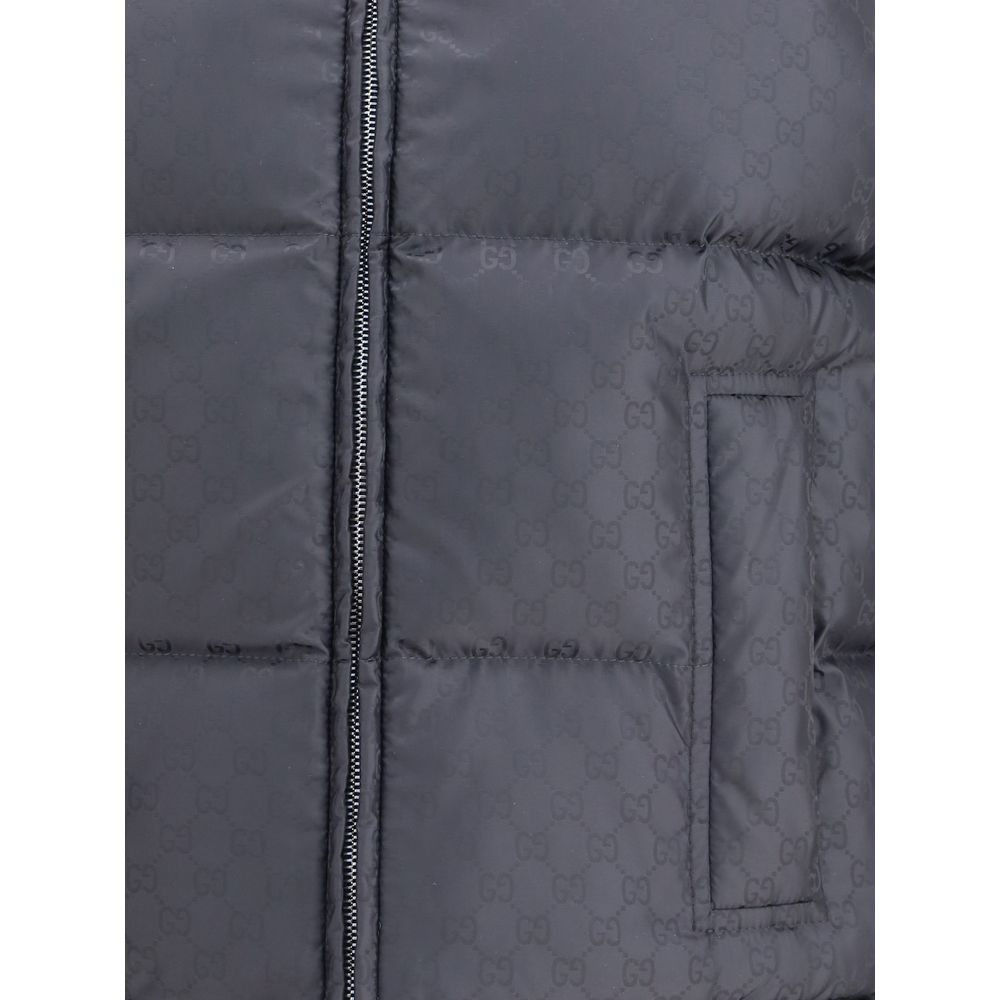 Black Wool Sleveless Jacket