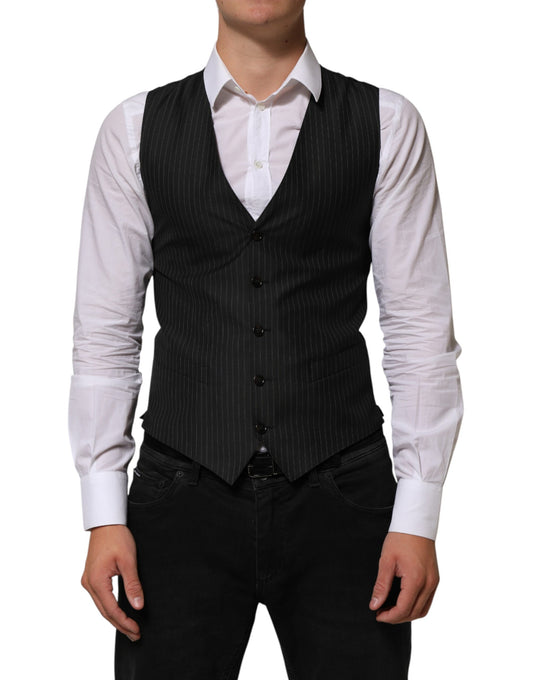 Black Wool Men Dress Formal Waistcoat Vest