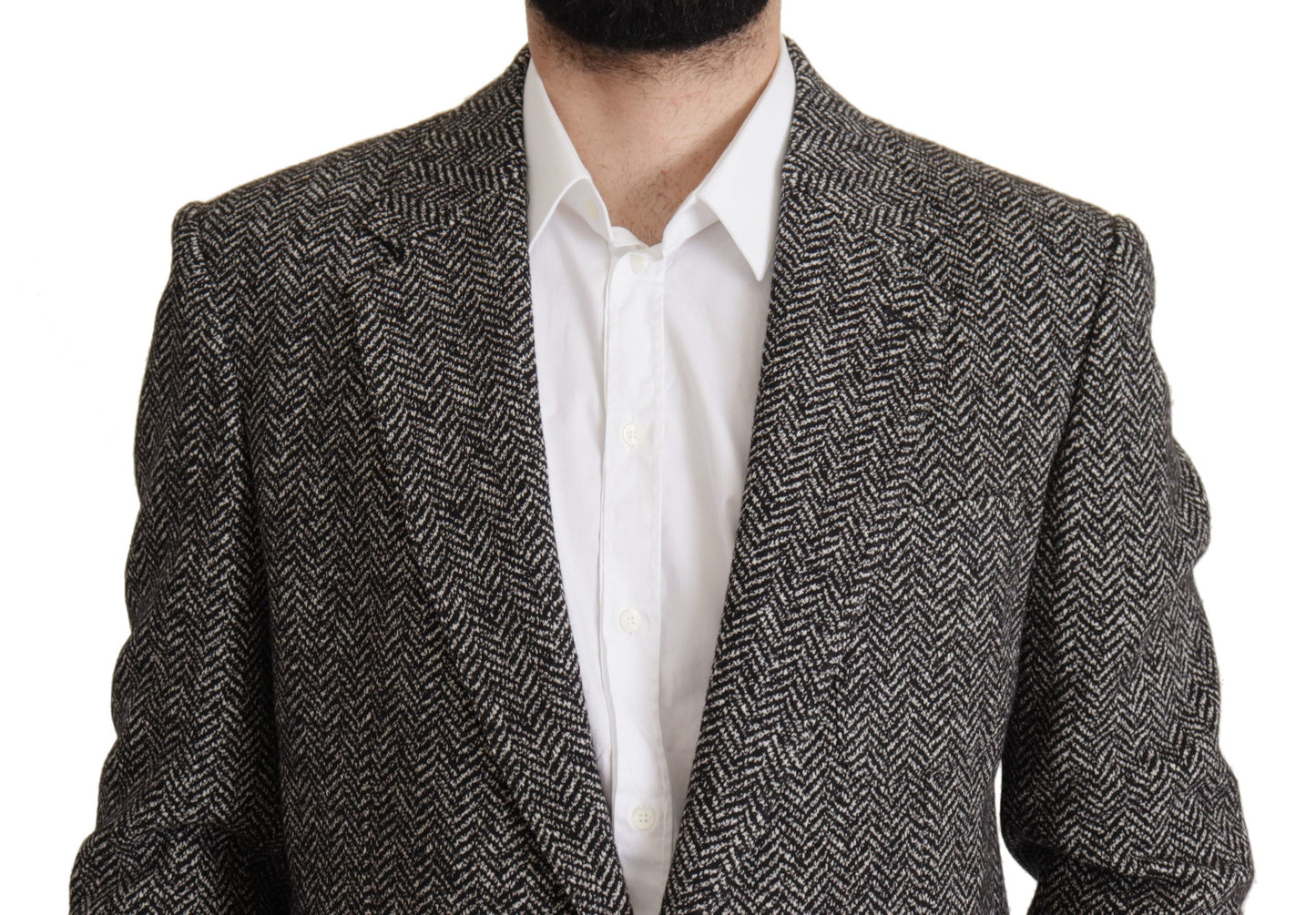 Gray Cotton Single Breasted Fantasy Blazer