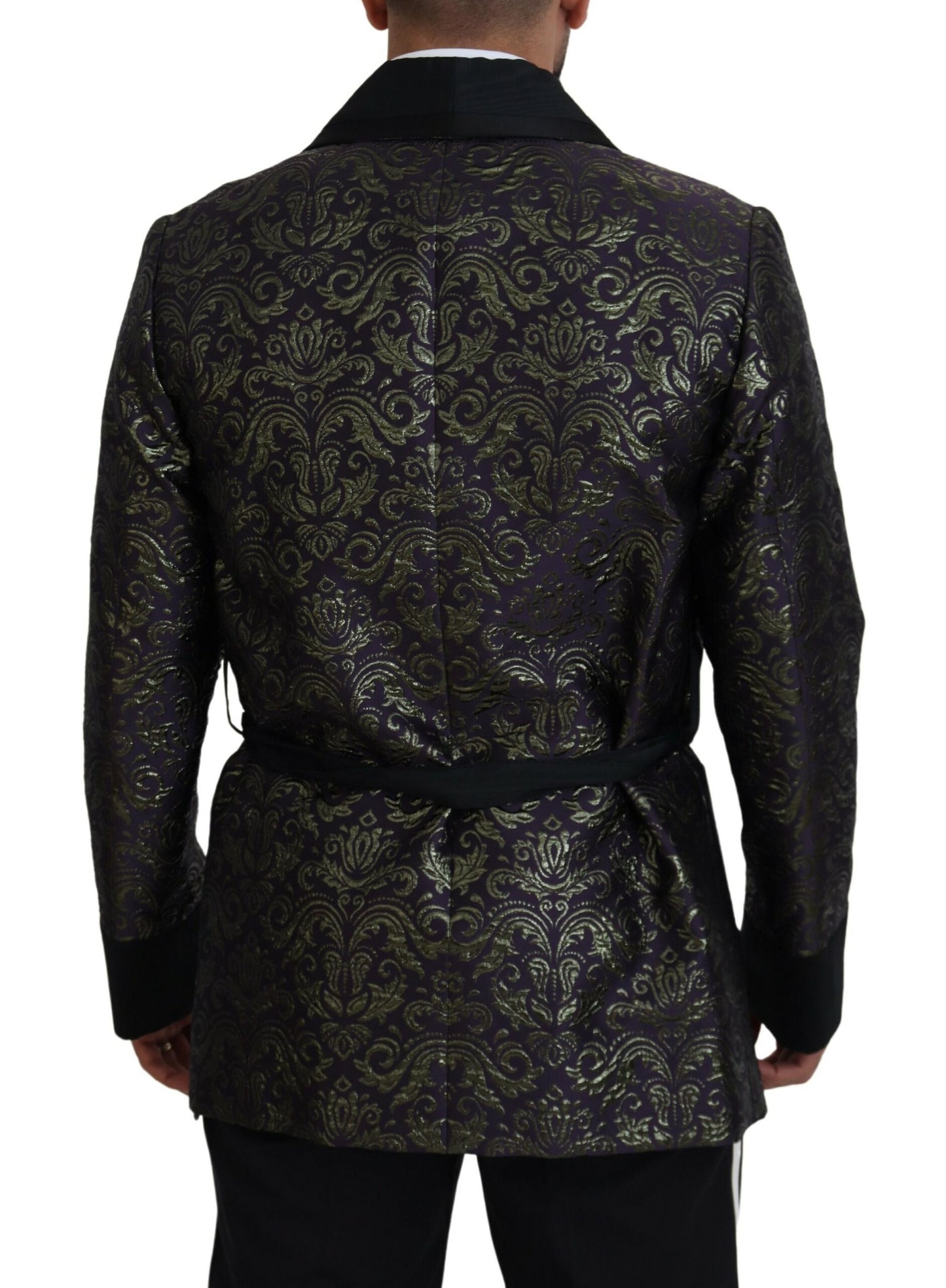 Gold Purple Baroque Jacket Blazer Robe