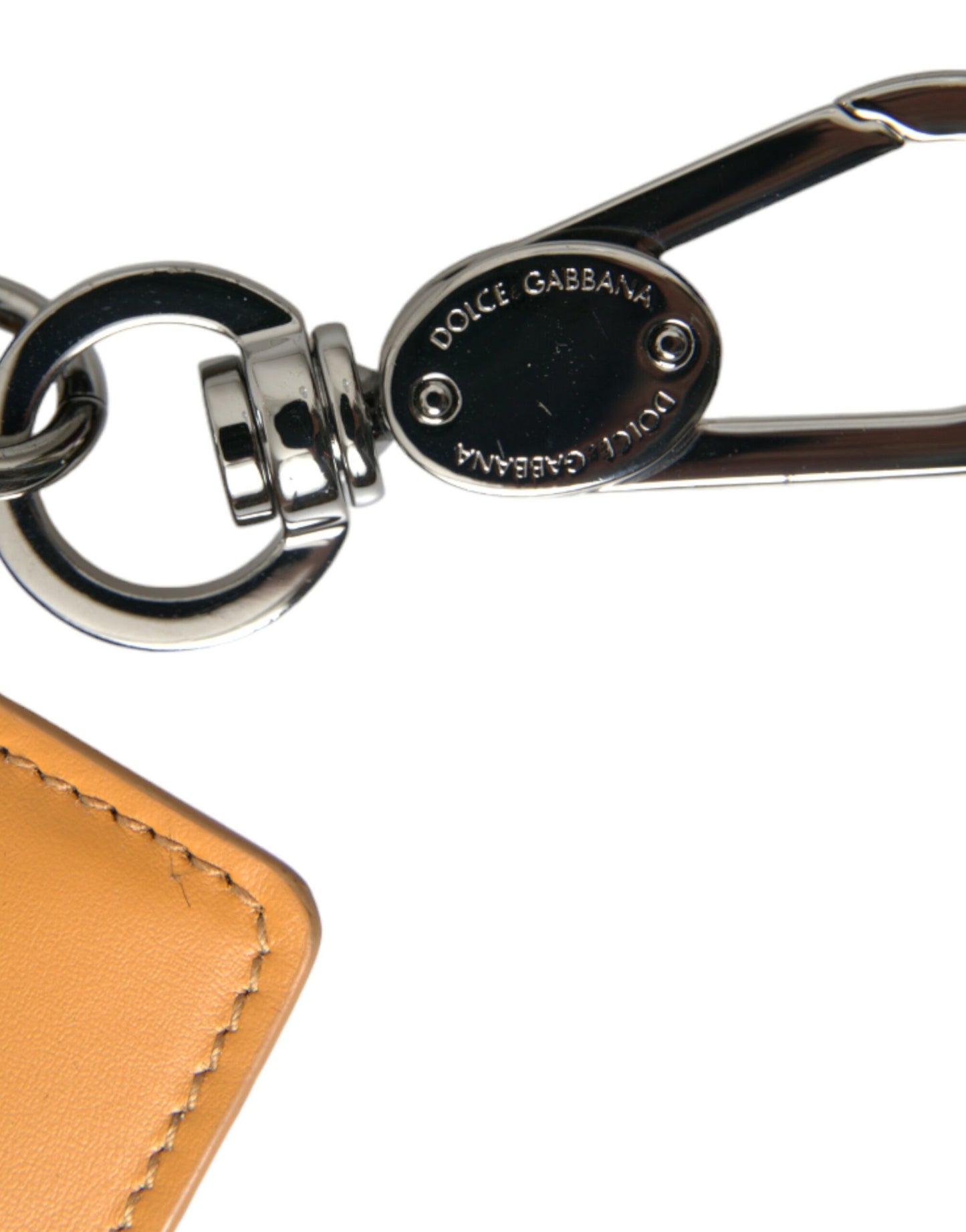 Orange Calf Leather Credit Card Holder Clip On Wallet