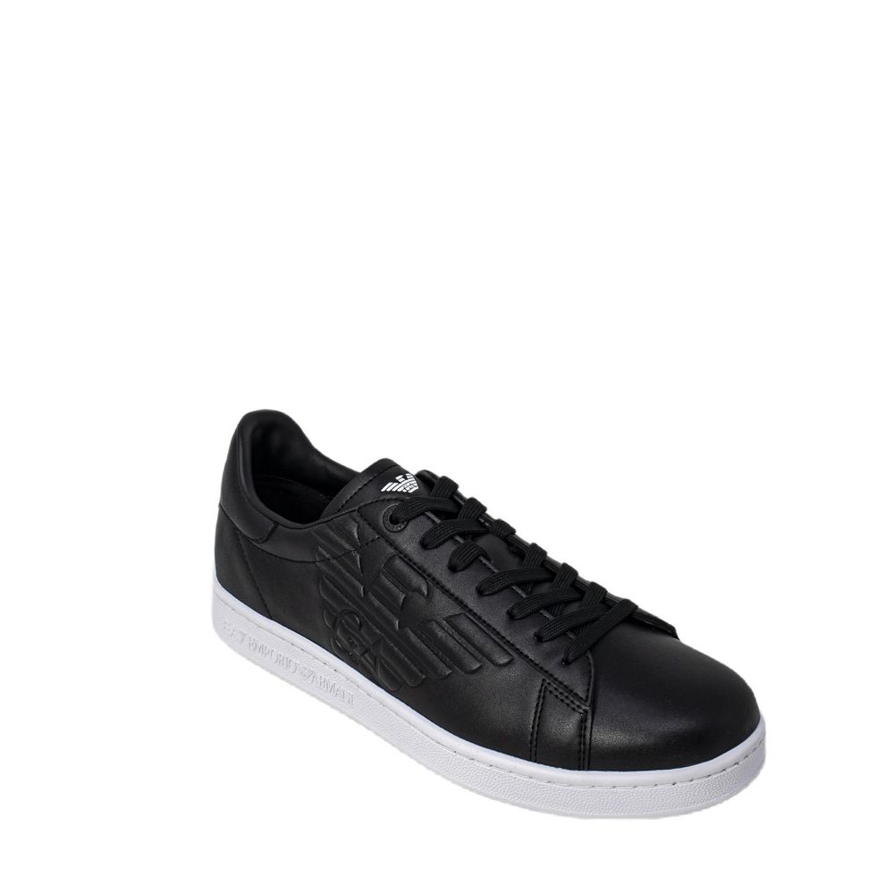 Black And White Polyethylene Low Top Sneakers