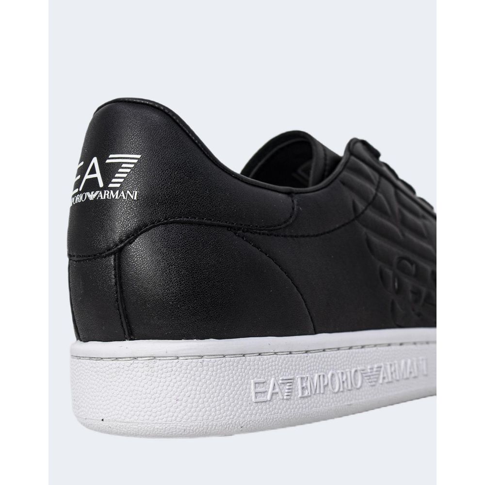 Black And White Polyethylene Low Top Sneakers