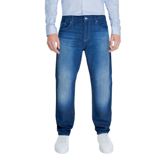 Blue Cotton Skinny Pants