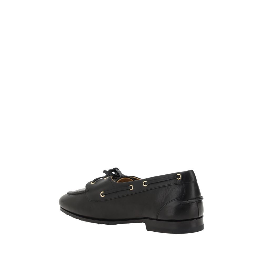 Black Calf Leather Bos Taurus Slip-On Loafers