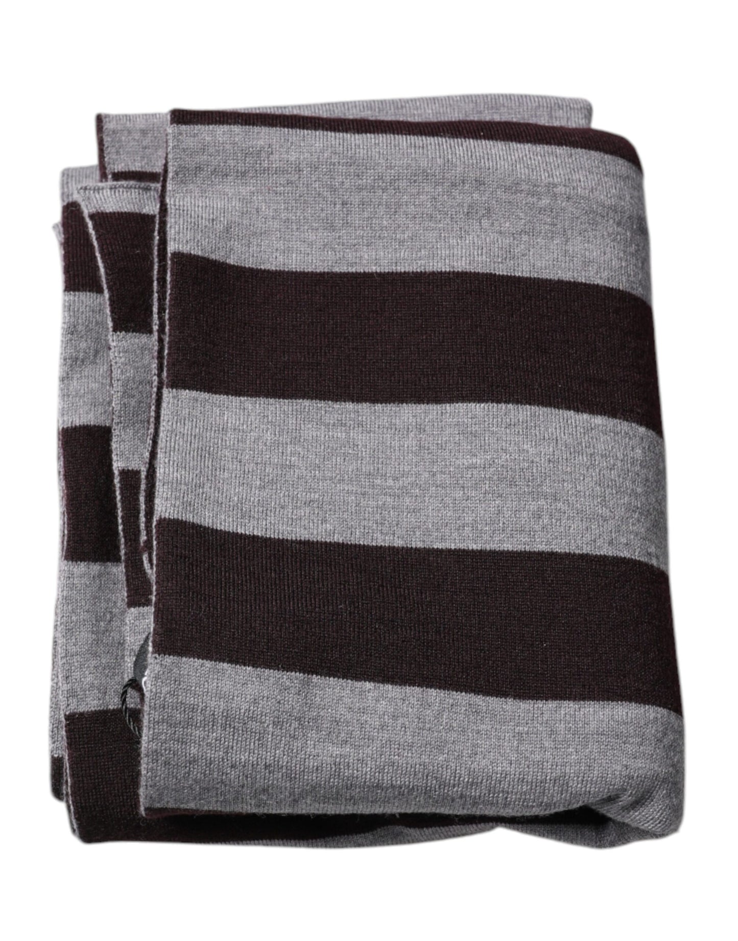 Black Gray Stripes Wool Neck Wrap Scarf