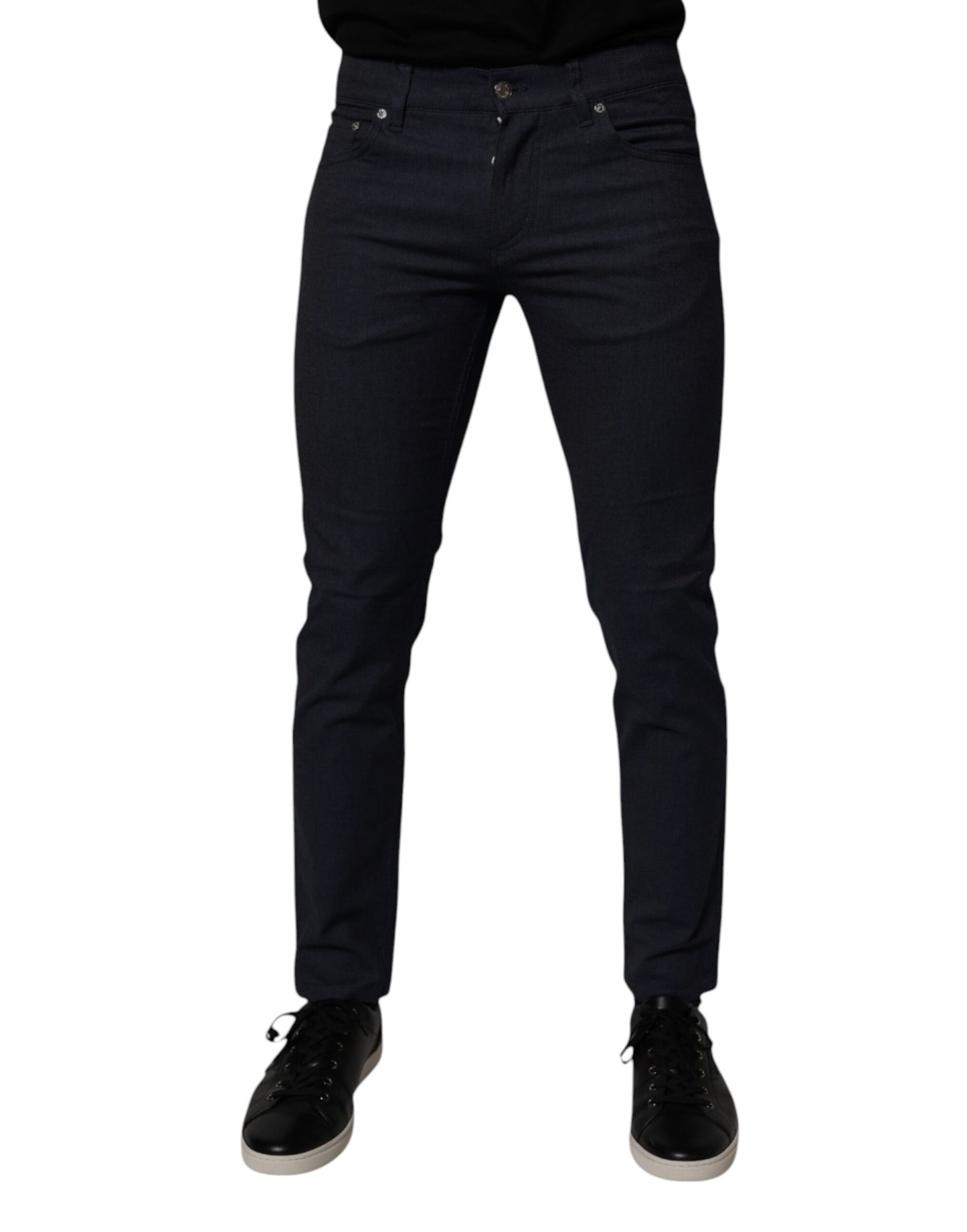 Dark Blue Cotton Stretch Skinny Denim Jeans