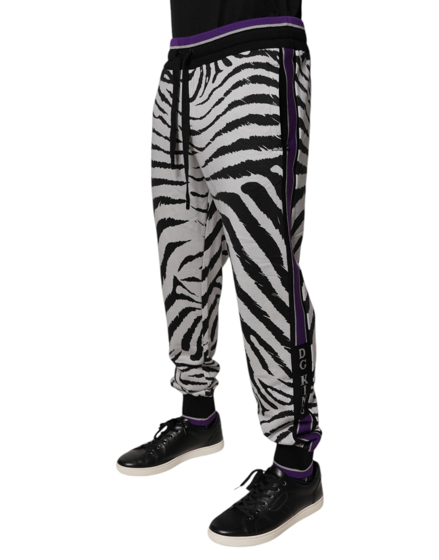 Black White Zebra Men Jogger Sweatpants Pants