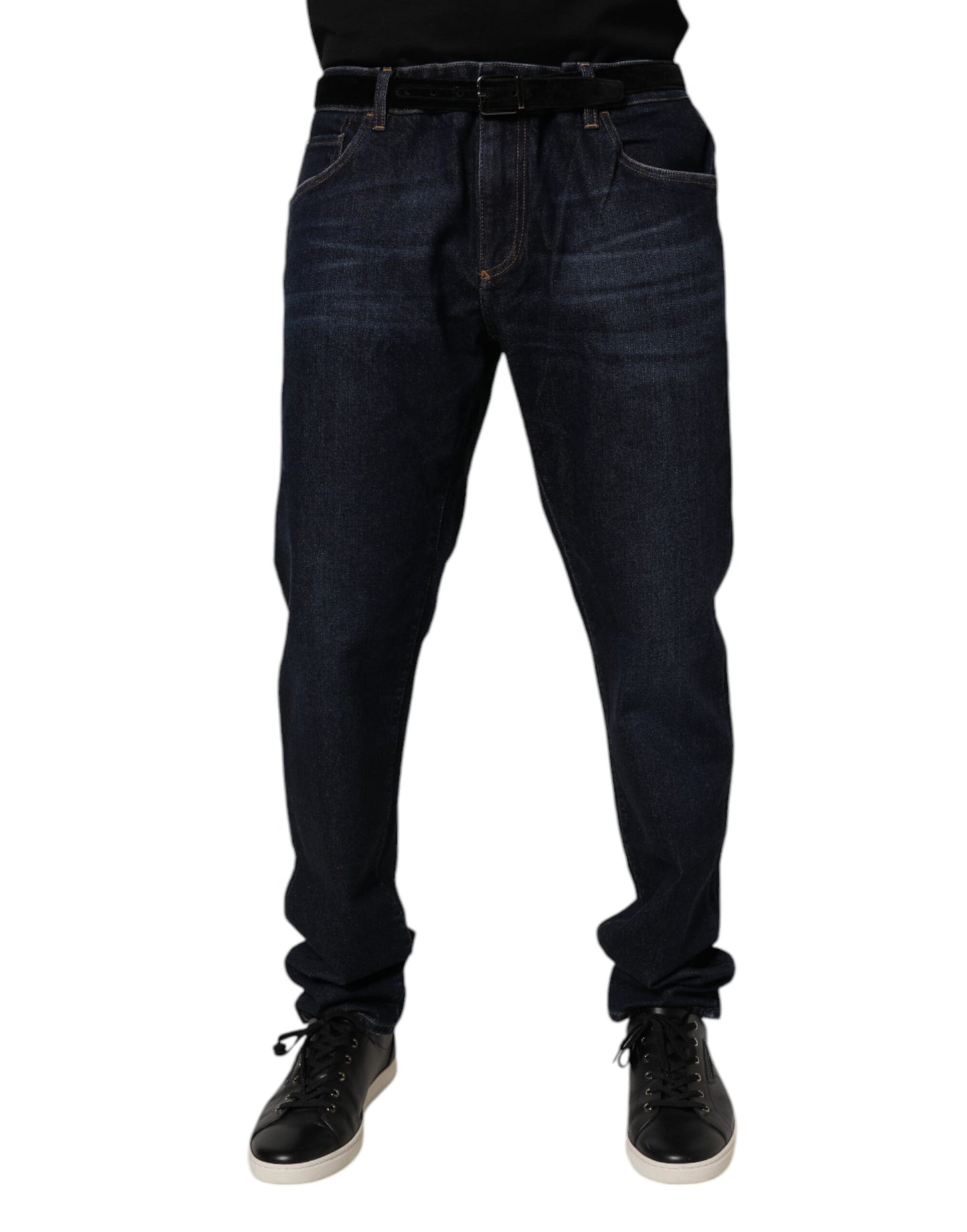 Dark Blue Cotton Stretch Skinny Denim Jeans