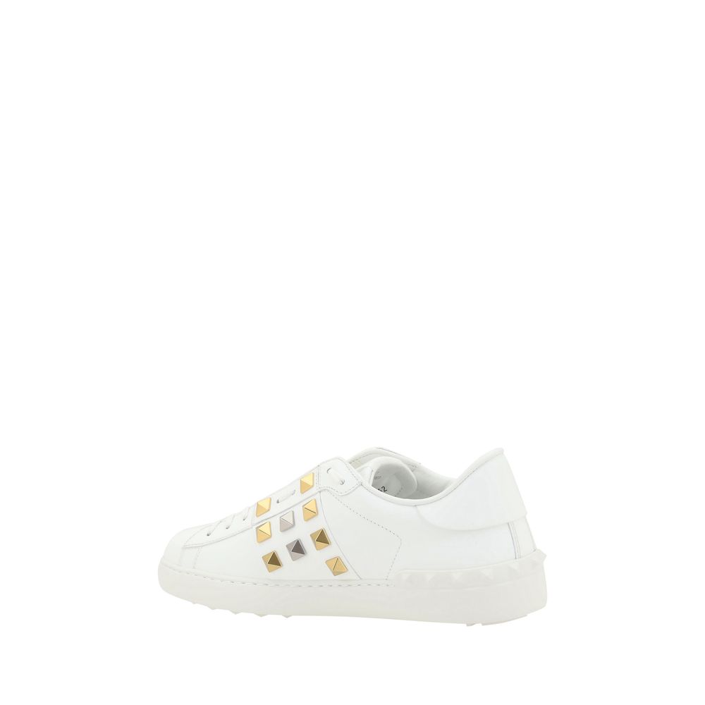 White Calf Leather Bos Taurus Low Top Sneakers