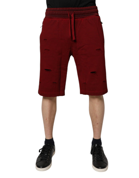 Bordeaux Cotton Bermuda Men Sweatshorts Shorts