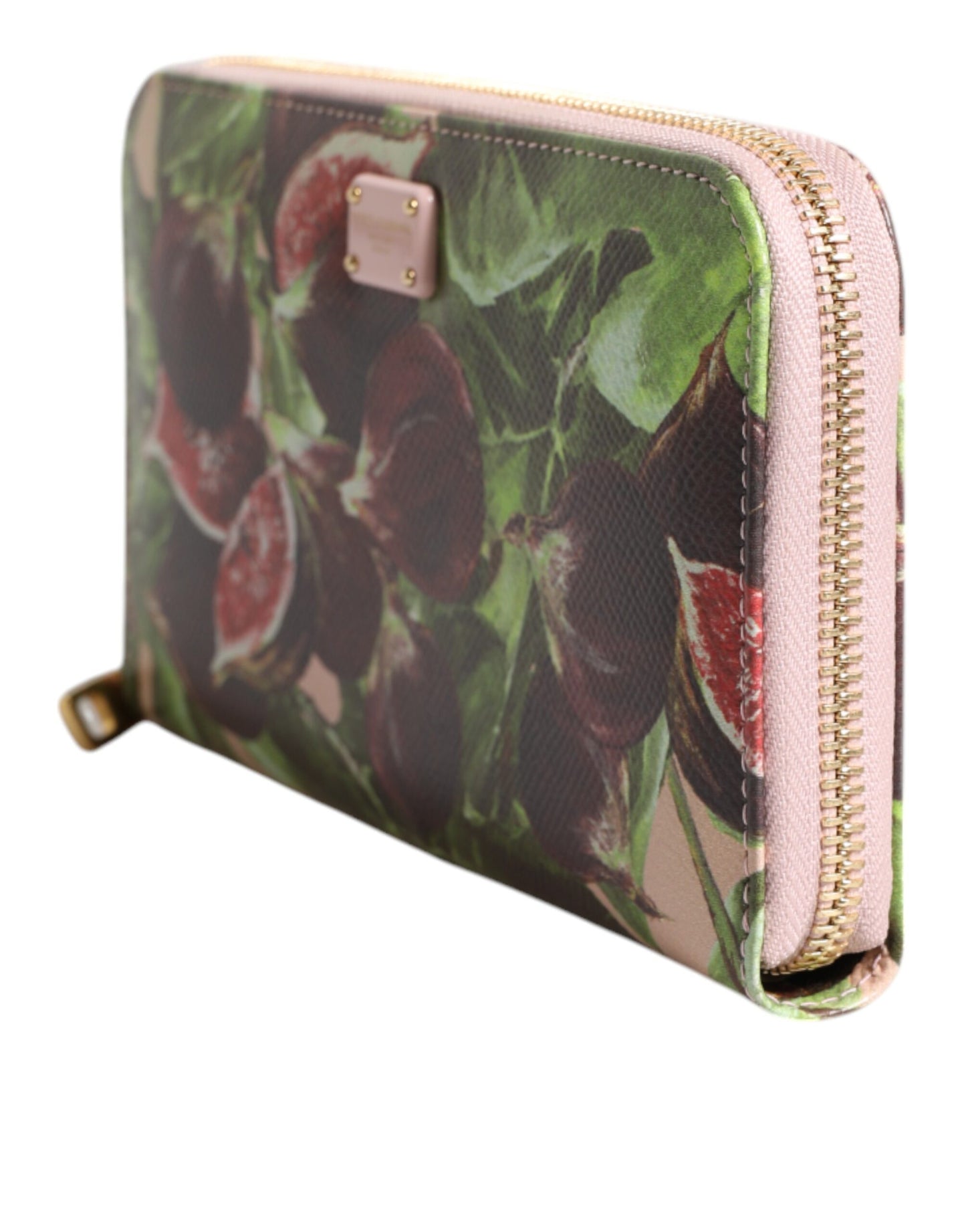 Multicolor Fig Fruit Dauphine Leather Zip Around Continental Wallet