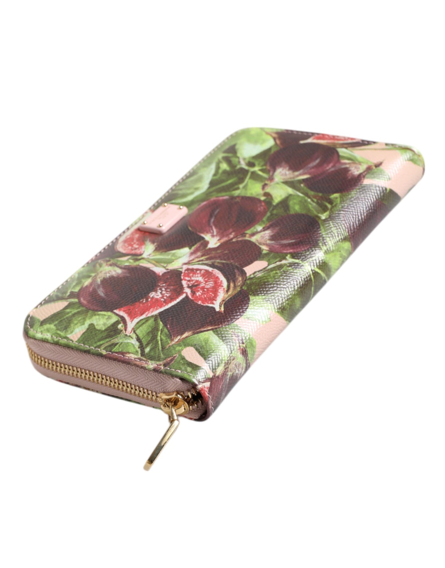 Multicolor Fig Fruit Dauphine Leather Zip Around Continental Wallet