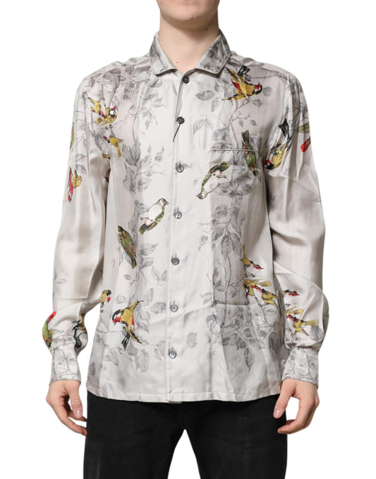 Multicolor Silk Printed Button Down Shirt