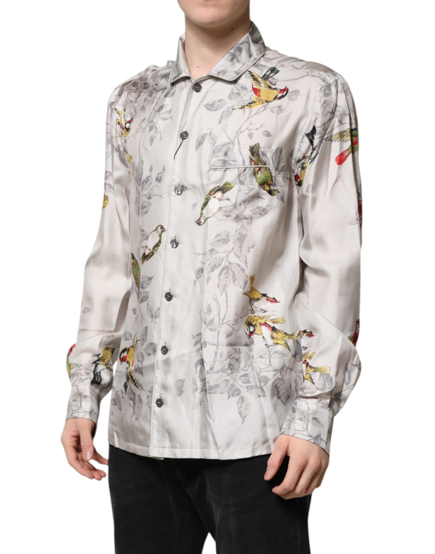Multicolor Silk Printed Button Down Shirt