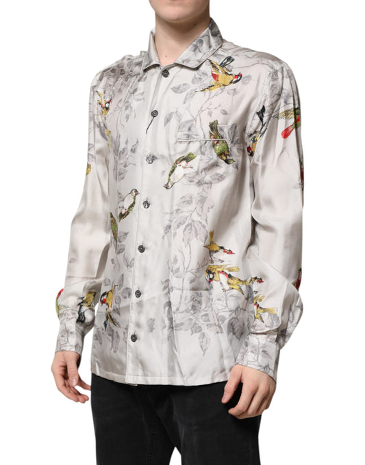 Multicolor Silk Printed Button Down Shirt