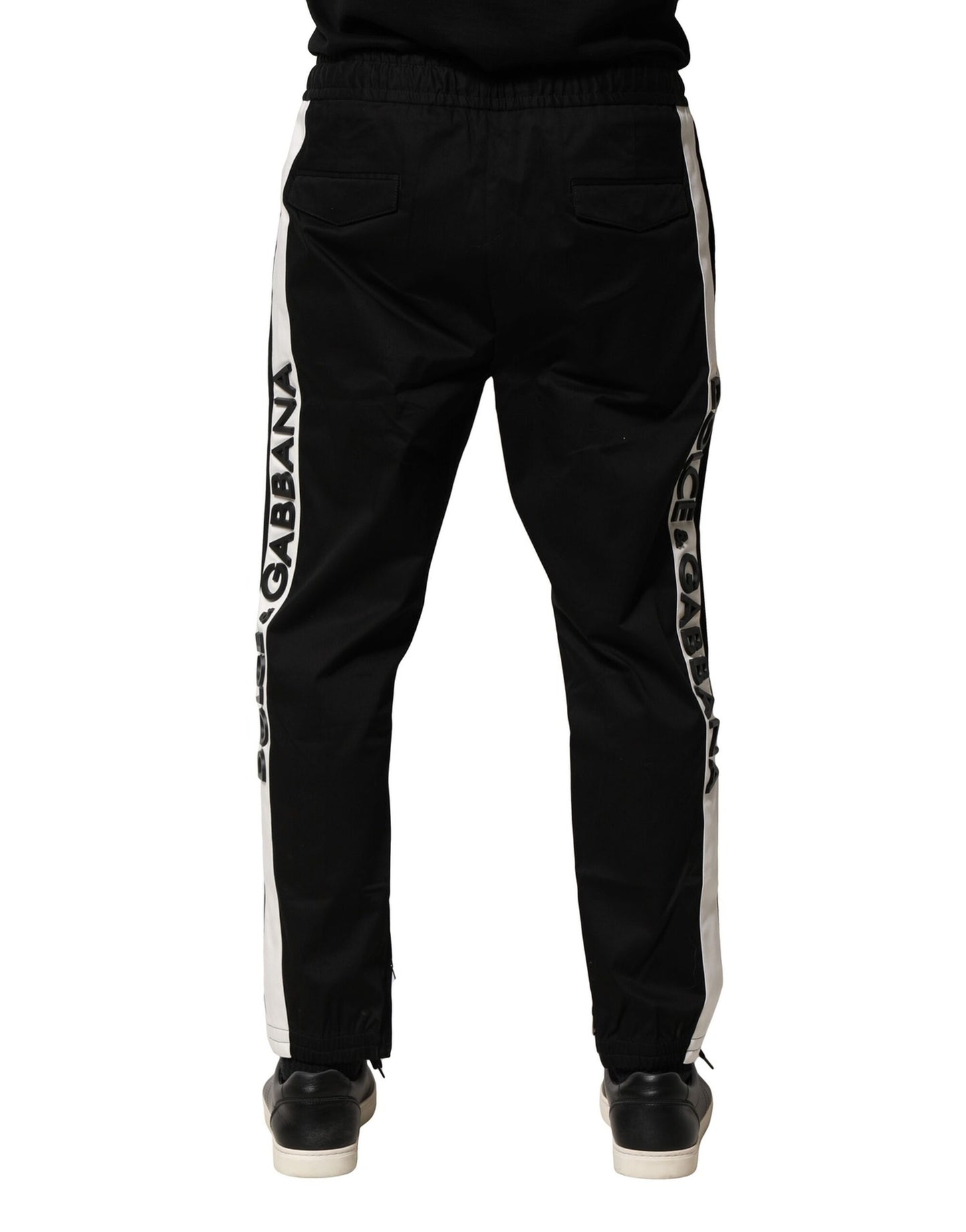 Black Cotton Mid Waist Jogger Pants