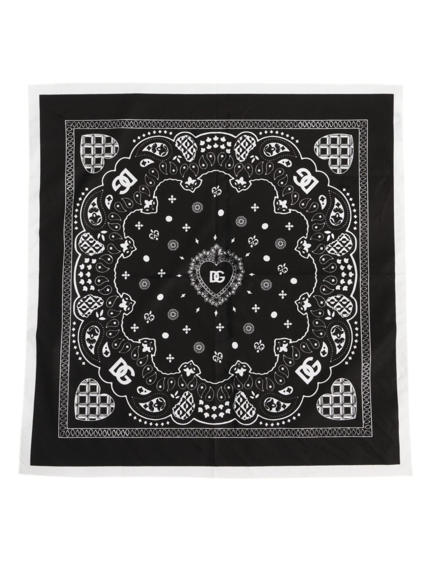 Black White Bandana Square Men Foulard Scarf